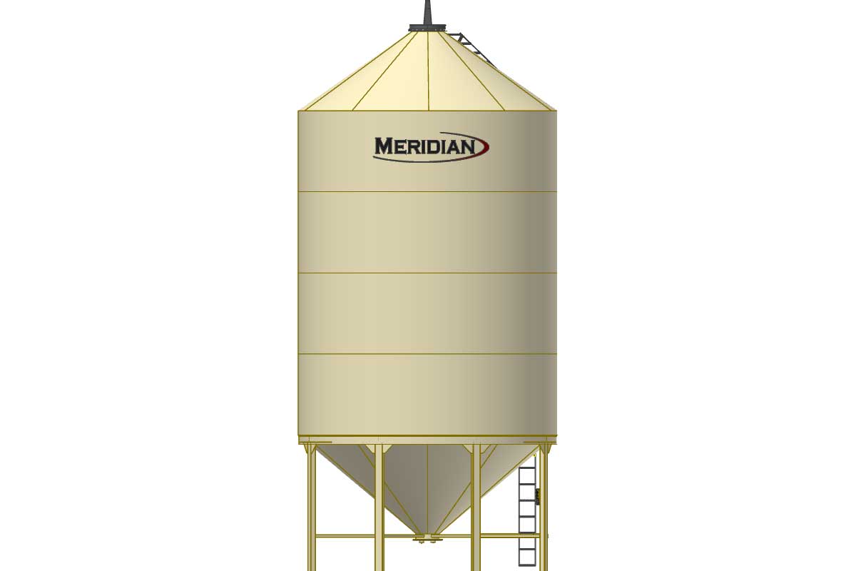 Meridian Mfg. - Min. 40 degree bottom cone and 35 degree roof cone